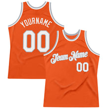 Загрузить изображение в средство просмотра галереи, Custom Orange White-Gray Authentic Throwback Basketball Jersey
