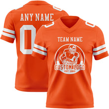Load image into Gallery viewer, Custom Orange White Authentic Football Jersey