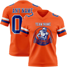Load image into Gallery viewer, Custom Orange Royal-White Authentic Football Jersey