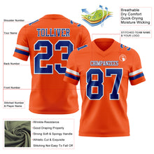 Load image into Gallery viewer, Custom Orange Royal-White Authentic Football Jersey