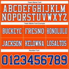 Load image into Gallery viewer, Custom Orange Royal-White Authentic Football Jersey