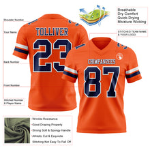 Load image into Gallery viewer, Custom Orange Navy-White Authentic Football Jersey