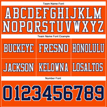 Load image into Gallery viewer, Custom Orange Navy-White Authentic Football Jersey