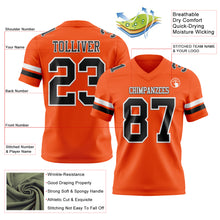 Load image into Gallery viewer, Custom Orange Black-White Authentic Football Jersey