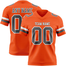 Load image into Gallery viewer, Custom Orange Steel Gray-White Authentic Football Jersey