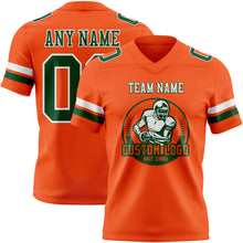 Load image into Gallery viewer, Custom Orange Green-White Authentic Football Jersey