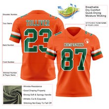 Load image into Gallery viewer, Custom Orange Kelly Green-White Authentic Football Jersey