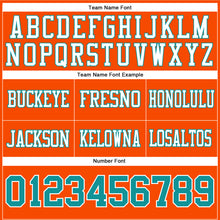 Load image into Gallery viewer, Custom Orange Teal-White Authentic Football Jersey