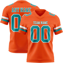 Load image into Gallery viewer, Custom Orange Teal-White Authentic Football Jersey