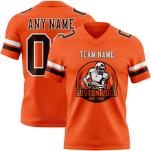 Load image into Gallery viewer, Custom Orange Brown-White Authentic Football Jersey
