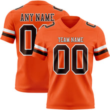 Load image into Gallery viewer, Custom Orange Brown-White Authentic Football Jersey