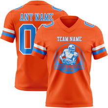 Load image into Gallery viewer, Custom Orange Powder Blue-White Authentic Football Jersey