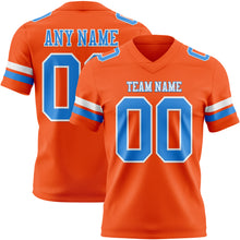 Load image into Gallery viewer, Custom Orange Powder Blue-White Authentic Football Jersey