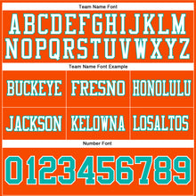 Load image into Gallery viewer, Custom Orange Aqua-White Authentic Football Jersey