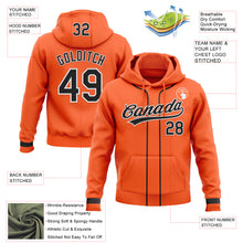 Load image into Gallery viewer, Custom Stitched Orange Black-White Baseball Pullover Sweatshirt Hoodie