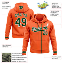 Load image into Gallery viewer, Custom Stitched Orange Green-White Baseball Pullover Sweatshirt Hoodie