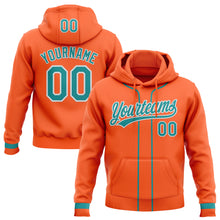 Load image into Gallery viewer, Custom Stitched Orange Teal-White Baseball Pullover Sweatshirt Hoodie