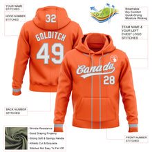 Load image into Gallery viewer, Custom Stitched Orange White-Gray Baseball Pullover Sweatshirt Hoodie