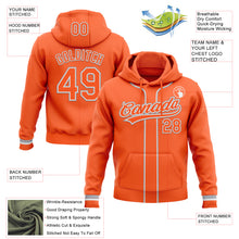 Load image into Gallery viewer, Custom Stitched Orange Orange White-Gray Baseball Pullover Sweatshirt Hoodie