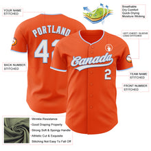 Laden Sie das Bild in den Galerie-Viewer, Custom Orange White-Light Blue Authentic Baseball Jersey