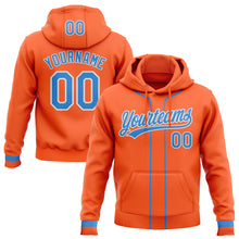 Load image into Gallery viewer, Custom Stitched Orange Powder Blue-White Baseball Pullover Sweatshirt Hoodie