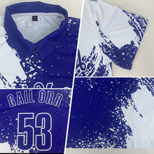 Laden Sie das Bild in den Galerie-Viewer, Custom White Royal 3D Pattern Design Abstract Brush Stroke Performance Polo Shirt