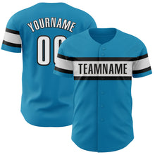 Load image into Gallery viewer, Custom Panther Blue White-Black Authentic Baseball Jersey