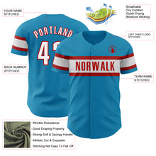 Laden Sie das Bild in den Galerie-Viewer, Custom Panther Blue White-Red Authentic Baseball Jersey