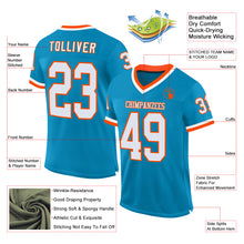 Загрузить изображение в средство просмотра галереи, Custom Panther Blue White-Orange Mesh Authentic Throwback Football Jersey