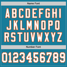 Загрузить изображение в средство просмотра галереи, Custom Panther Blue White-Orange Mesh Authentic Throwback Football Jersey