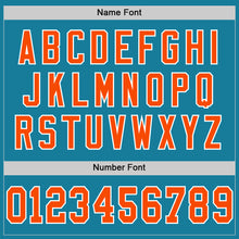 Load image into Gallery viewer, Custom Panther Blue Orange-White Mesh Authentic Throwback Football Jersey