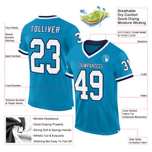 Загрузить изображение в средство просмотра галереи, Custom Panther Blue White=Navy Mesh Authentic Throwback Football Jersey