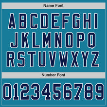 Загрузить изображение в средство просмотра галереи, Custom Panther Blue Navy-White Mesh Authentic Throwback Football Jersey