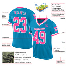 Load image into Gallery viewer, Custom Panther Blue Pink-White Mesh Authentic Throwback Football Jersey