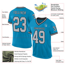 Загрузить изображение в средство просмотра галереи, Custom Panther Blue Gray-Black Mesh Authentic Throwback Football Jersey