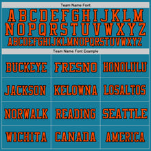 Load image into Gallery viewer, Custom Panther Blue Orange-Black Mesh Authentic Throwback Football Jersey