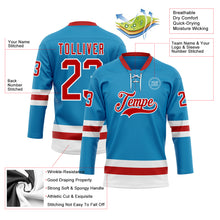 Laden Sie das Bild in den Galerie-Viewer, Custom Panther Blue Red-White Hockey Lace Neck Jersey
