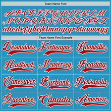 Laden Sie das Bild in den Galerie-Viewer, Custom Panther Blue Red-White Hockey Lace Neck Jersey