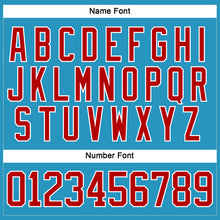 Laden Sie das Bild in den Galerie-Viewer, Custom Panther Blue Red-White Hockey Lace Neck Jersey