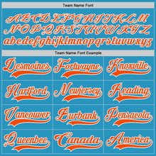 Load image into Gallery viewer, Custom Panther Blue Orange-White Hockey Lace Neck Jersey