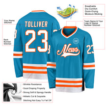 Charger l'image dans la galerie, Custom Panther Blue White-Orange Hockey Jersey