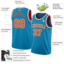 Загрузить изображение в средство просмотра галереи, Custom Panther Blue Orange-White Authentic Basketball Jersey
