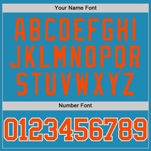 Загрузить изображение в средство просмотра галереи, Custom Panther Blue Orange-White Authentic Basketball Jersey