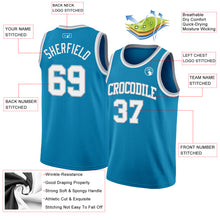 Загрузить изображение в средство просмотра галереи, Custom Panther Blue White-Gray Authentic Basketball Jersey