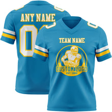 Charger l'image dans la galerie, Custom Panther Blue White-Yellow Authentic Football Jersey