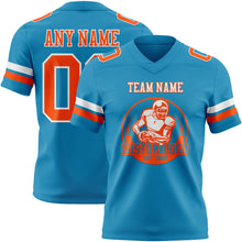 Load image into Gallery viewer, Custom Panther Blue Orange-White Authentic Football Jersey