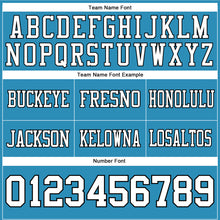 Load image into Gallery viewer, Custom Panther Blue White-Black Authentic Football Jersey