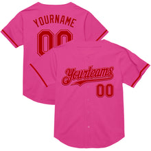 Загрузить изображение в средство просмотра галереи, Custom Pink Red Mesh Authentic Throwback Baseball Jersey
