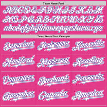 Загрузить изображение в средство просмотра галереи, Custom Pink White-Purple Mesh Authentic Throwback Baseball Jersey