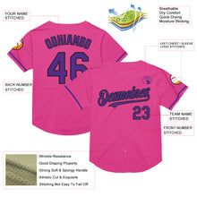 Загрузить изображение в средство просмотра галереи, Custom Pink Purple-Black Mesh Authentic Throwback Baseball Jersey